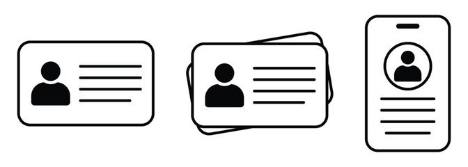 id card icon. identification symbol with photo id. transparent png and vector illustration.
