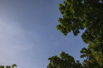 Night long exposure taken on blue moon night from rural area in kerala
