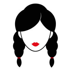 Trendy Hairstyle Evolution Icon Vector Artwork Illustration Design for Girls Fashion

