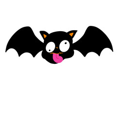 Bat Halloween cute cartoon character element illustration flat style