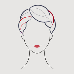 Trendy Hairstyle Evolution Icon Vector Artwork Illustration Design for Girls Fashion - Modern Haircuts & Styles