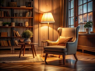 Captivating Low Light Photography of LED Lamp Illuminating a Cozy Space