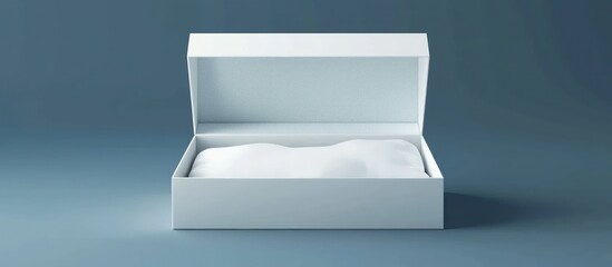 Open white 3D box with a soft padded interior, vector illustration for delicate items.