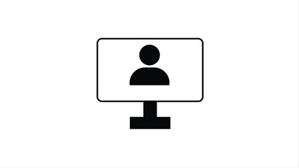 Abstract computer user icon on white background.