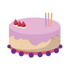 Delicious Birthday Cake with Colorful Frosting and Candles