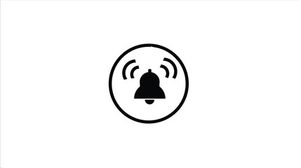 Notification bell icon simple, Alarm symbol, new notification on white background.