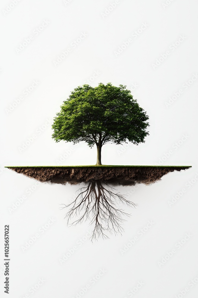 Poster a tree with deep roots and branches that extend far and wide.