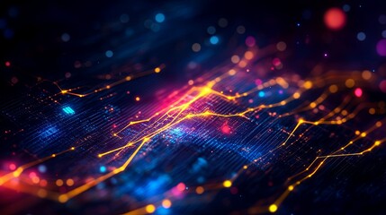 Fototapeta premium Abstract digital data visualization with vibrant colors