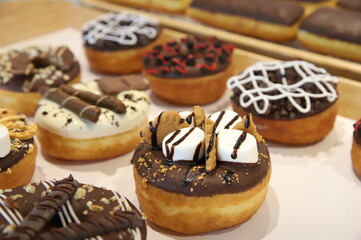 a donut dessert on display