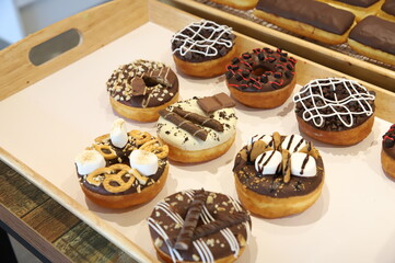 a donut dessert on display