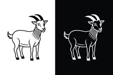 Goat Animal Farm Icon. Modern Silhouette Vector for Graphic Design