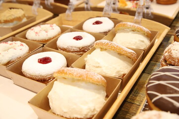 a donut dessert on display