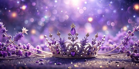 Enchanting Lavender Princess: Surreal Abstract Background with Sparkles and Fantasy Elements