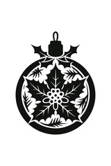 A black and white picture of a circle with a flower design .