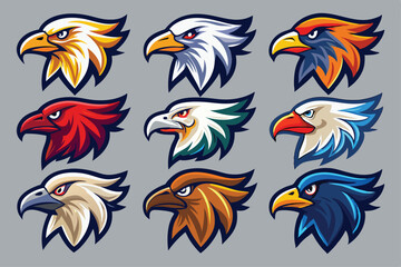 Set of Eagle Logo Icons - Vector Illustration.
