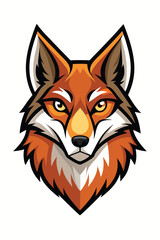 Coyote Face Logo - Vector art Illustration on white background.