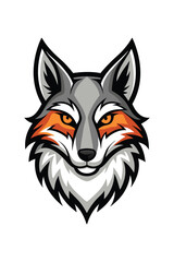 Coyote Face Logo - Vector art Illustration on white background.