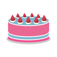 Colorful Birthday Cake with Festive Decorations