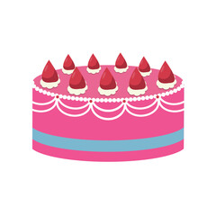 Colorful Birthday Cake with Festive Decorations