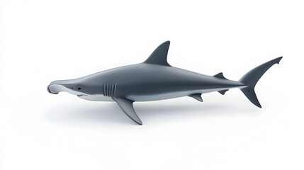 Obraz premium Majestic Great Hammerhead Shark Clipart in 3D on Soft Background