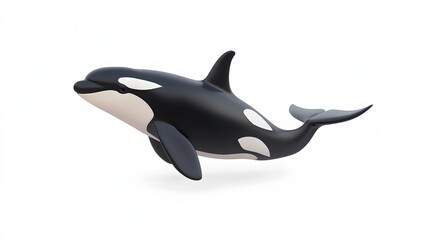 Fototapeta premium Majestic Orca Killer Whale Jumping Out of the Ocean in 3D
