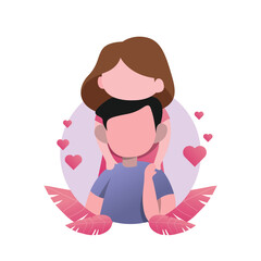 Flat Design Valentine’s Couple Embracing Love and Affection