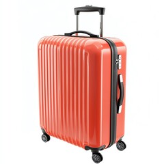 Stylish red suitcase on wheels, perfect for travel adventures, with a sleek design and convenient features.