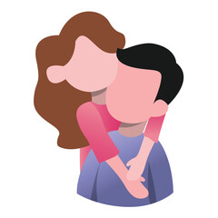 Flat Design Illustration of a Loving Couple