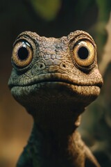 Fototapeta premium Lizard with Bulging Eyes and Shocked Expression