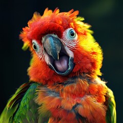 Obraz premium Shocked Parrot with Fluffed Up Feathers