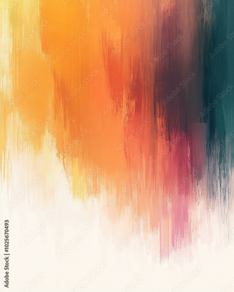 Poster Soft Abstract Gradient with Brush Strokes