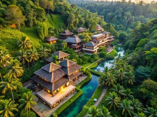 Naklejka premium Luxury Ubud Hotel Pita Maha: Serene Retreat with Stunning Views and Exquisite Balinese Design for Ultimate Relaxation