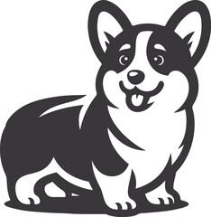 Pembroke Welsh corgi dog silhouette vector design