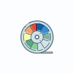 Color wheel icon in trendy flat style isolated on white background. Vector illustration.