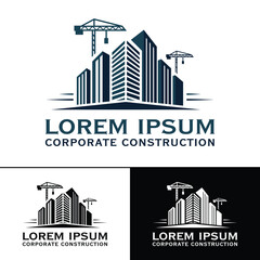 Corporate construction logo design real estate buildings identity minimalist logo