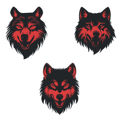Minimalistic vector art of Wolf spirit animal tattoo t-shirt design
