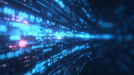 Graphic of digital data transfer, concept with technology and AI.