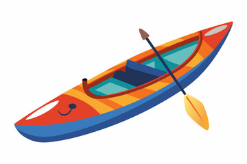 Rowing boat vector over white