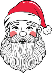 Merry christmas santa cheerful cartoon face vector illustration