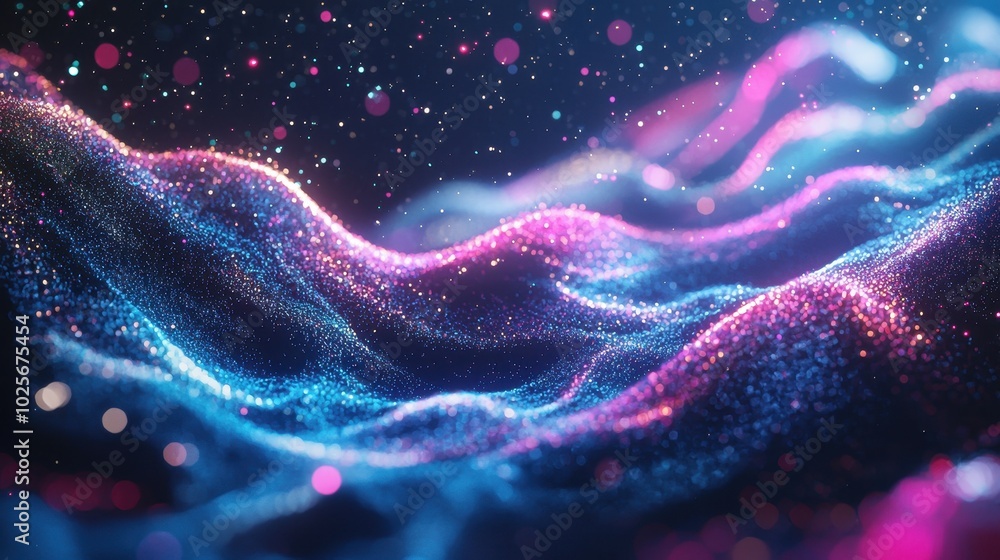 Aufkleber dynamic flow of particles creating vibrant hologram effects