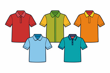 Vector men's colorful t-shirt illustration