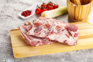 Raw pork ribs for barbecue