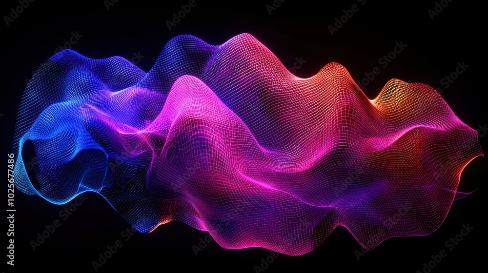 Poster dynamic gradient hologram of colorful particles