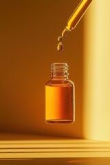 Suspended Serum Drop in Backlit Setting