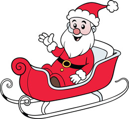 Merry christmas santa cheerful cartoon face vector illustration