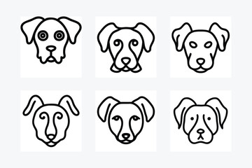 Dog Icons Set Collection Vector Illustrations