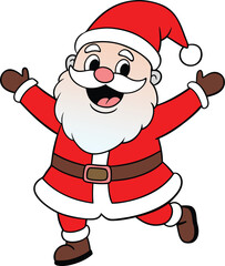 Merry Christmas Santa, Cheerful Christmas, Santa Cartoon Face Vector