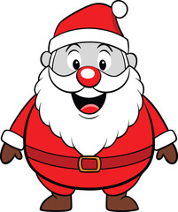 Merry christmas santa cheerful cartoon face vector illustration
