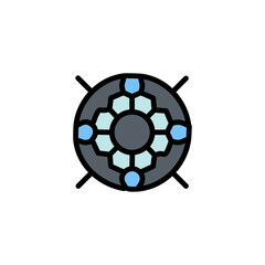 Obraz premium Flat color illustration of hexagons sign vector illustration