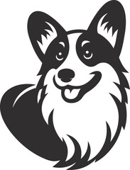 Pembroke Welsh corgi dog silhouette vector design